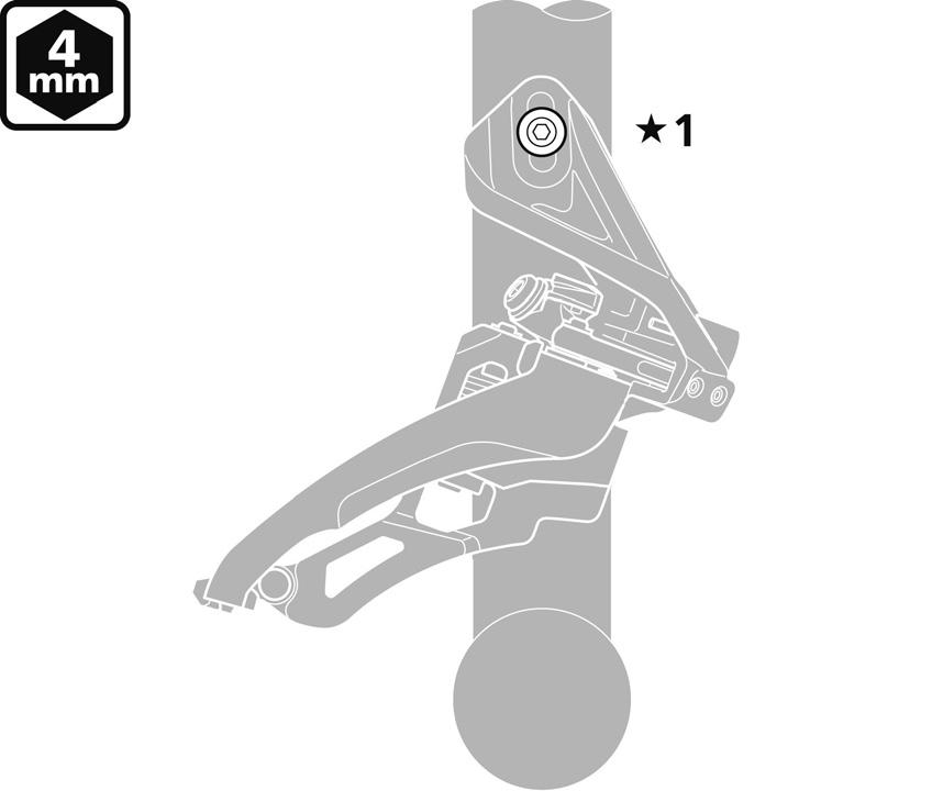 ΕΓΚΑΤΑΣΤΑΣΗ Τύπος απευθείας τοποθέτησης (FD-M9000/M8000/M672/M612) Side swing (πλευρικά) 1. Τοποθετήστε προσωρινά τον μπροστινό εκτροχιαστή στο πλαίσιο. 2.
