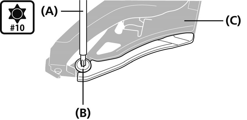 ΣΥΝΤΗΡΗΣΗ 3. Στερεώστε το εξάρτημα συγκράτησης αλυσίδας στην εσωτερική πλάκα του οδηγού αλυσίδας. 2.