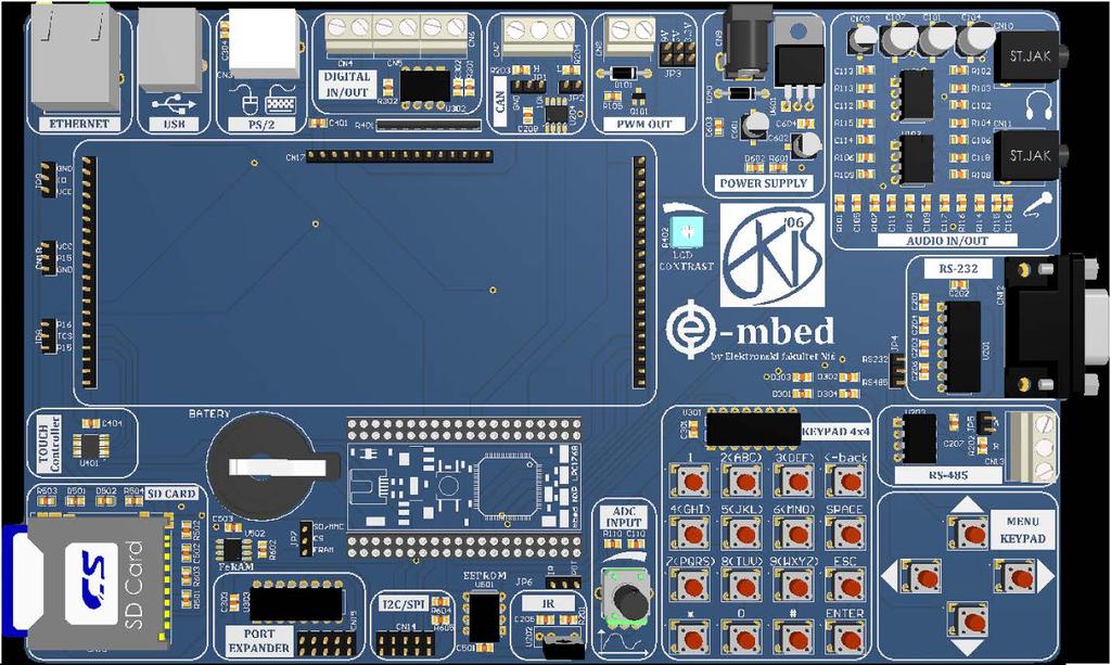 Основне информације о развојном систему E.S.R.G mbed Развојни систем E.S.R.G mbed представља развојни алат погодан за програмирање и експериментисање са mbed микроконтролером компаније NXP.