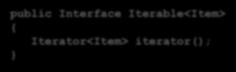 تکرارگرها 51 public Interface Iterable<Item> { Iterar<Item>
