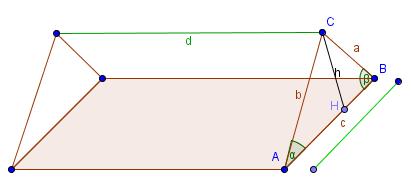 теорема за да ги најдиме страните на триаголникот. Откако веќе се познати димензиите на триаголникот се наоѓаат останатите димензии на кровот, исто како во решението на проблемот А.