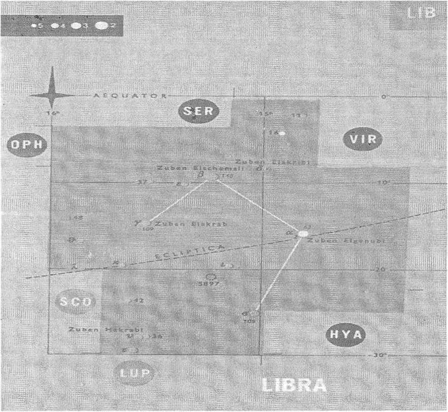 Mezonning "γ" yulduzini arablar "Zuben Elakrab" deb nomlagan. Uning m=3.91, spektri G 8, T =6000 K, masofasi 30.3 pk. Yorug lik nuri 109 yilda yetib keladi.