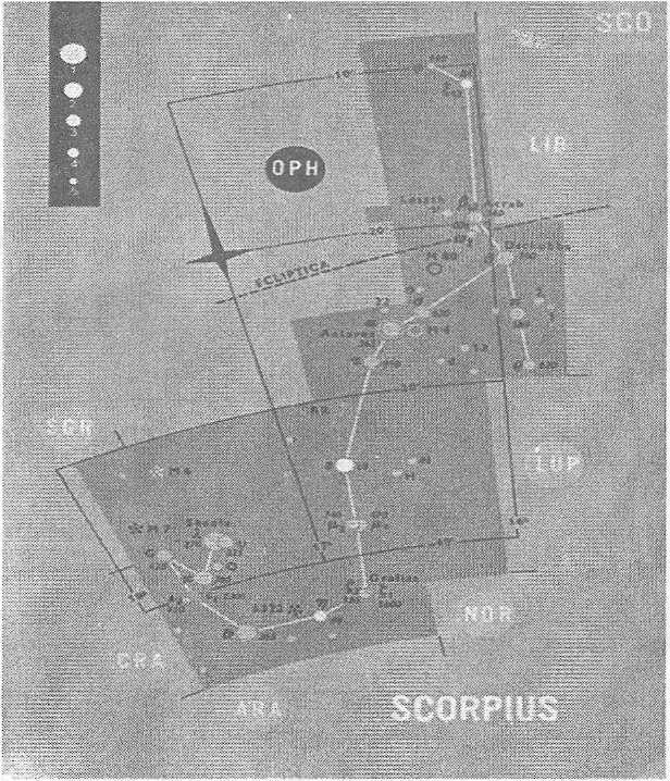 23 rasm. Chayon yulduz turkumining xaritasi. QAVS - YOY - СТРЕЛЕЦ - SAGITTARIUS. a) Afsonaviy ma lumot. Qavs (O qchi) qadimiy zodiak yulduz turkumi hisoblanadi.