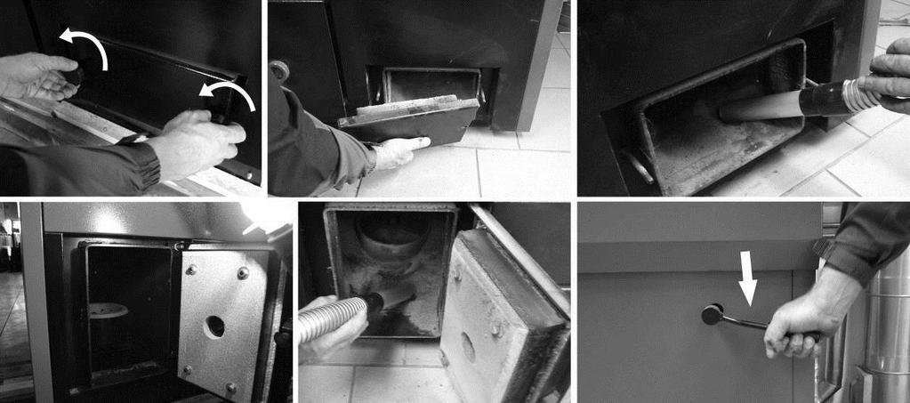 6.1. REDOVNO ODRŽAVANJE I ČIŠČENJE KOTLA Upotrebom usisavača za usisavanje pepela olakšaćete sebi posao uklanjanja pepela iz kotla.
