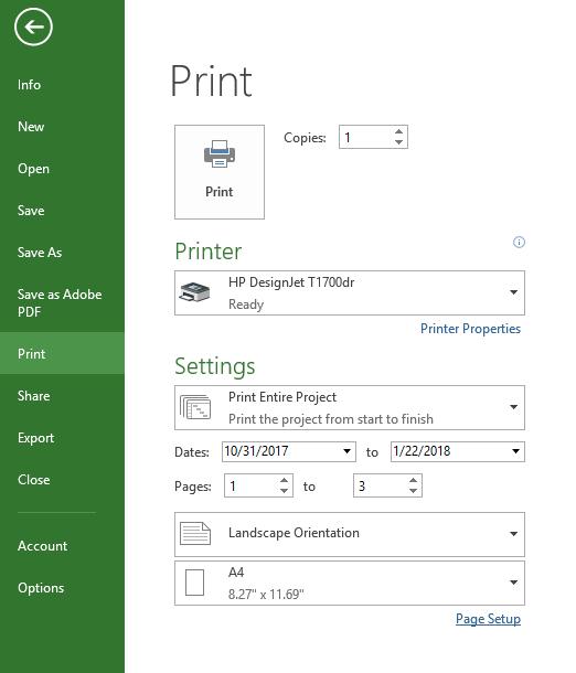 3. Στην ενότητα Settings (Ρυθμίσεις), μπορείτε να επιλέξετε τις σελίδες που θα εκτυπώσετε, τον προσανατολισμό και το μέγεθος χαρτιού. 4.