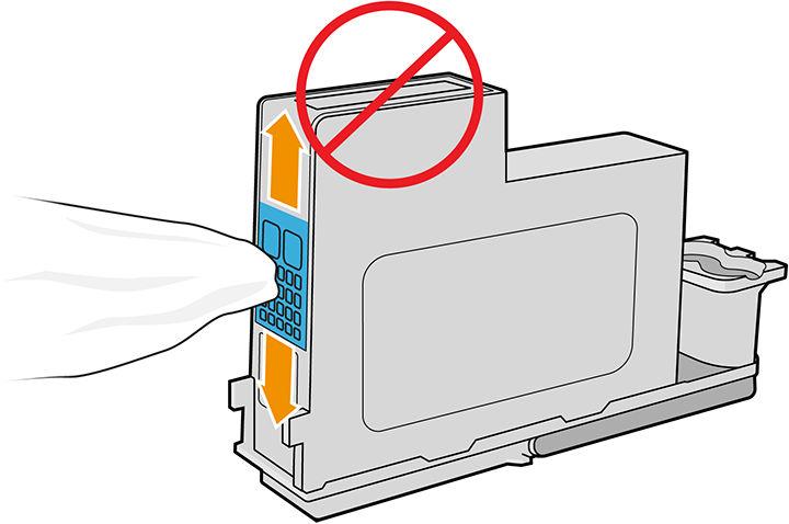 3. Αφαιρέστε την κεφαλή εκτύπωσης (Βλ. Αφαίρεση κεφαλής εκτύπωσης στη σελίδα 119). 4. Καθαρίστε τις ηλεκτρικές επαφές στο πίσω μέρος της κεφαλής εκτύπωσης με πανί χωρίς χνούδι.