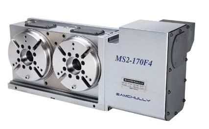 MS2-170F4 4th axis type for Multi Spindle Doubles production output, Ideal for balanced workpiecess Realize High Clamping Force by applying Double Piston Table Dia.
