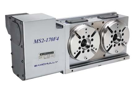 MS2-170LF4 4th axis type for Multi Spindle Doubles production output, Ideal for balanced workpiecess Realize High Clamping Force by applying Double Piston Table Dia.