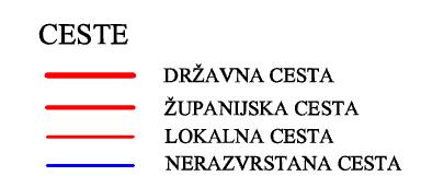 Slika 4: Ceste na području Općine Kijevo Izvor: Registar nerazvrstanih cesta na području Općine Kijevo U cilju kvalitetne turističke valorizacije planine Dinare u budućnosti se planira izgradnja