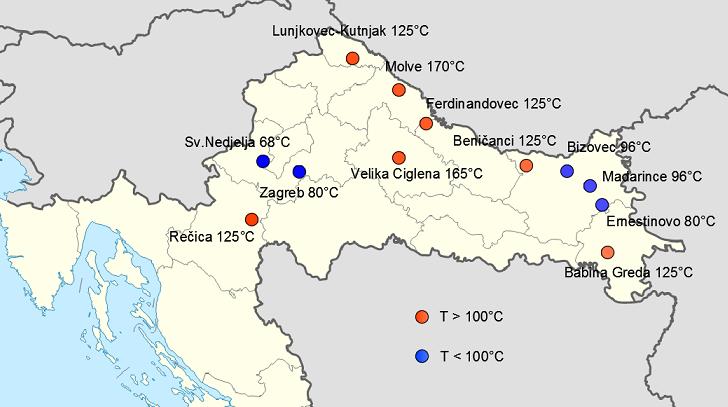 Procjenjuje se da je ukupna toplinska snaga geotermalnih energetskih potencijala Republike Hrvatske iz već izrađenih bušotina 203,47 MW (do 50 C) odn.
