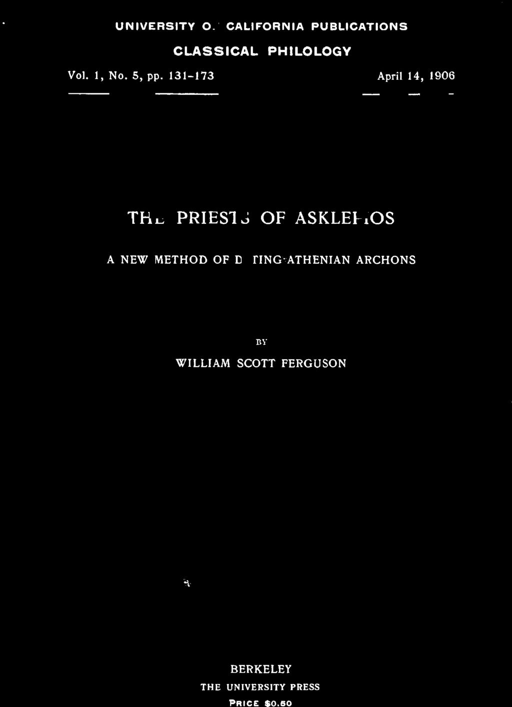 ATHENIAN ARCHONS WILLIAM SCOTT