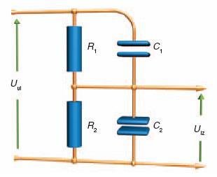 За мерење напона који прелази ову фреквенцију или је његов таласни облик несинусоидалан користе се компензовани (RC) делитељи напона. Слика 2.