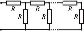 6 Stacionarno električno polje i jednosmerna struja Primer - Beskonačna otpornička kaskada Ekvivalentna otpornost otporničke kaskade, u kojoj su sve otpornosti iste, i koja se sastoji od dve jednake