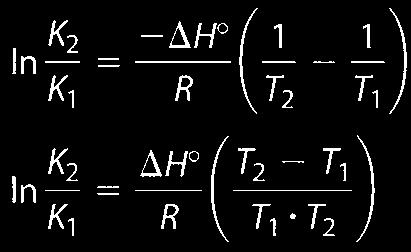 Ako pretpostavime deka ΔH i ΔS se konstantni vrednosti za opredelen temperaturen interval, izrazot ΔS /R mo`e da go smetame za konstanta i ravenkata da ja napi{eme vo poznatiot oblik (y = mx + b).