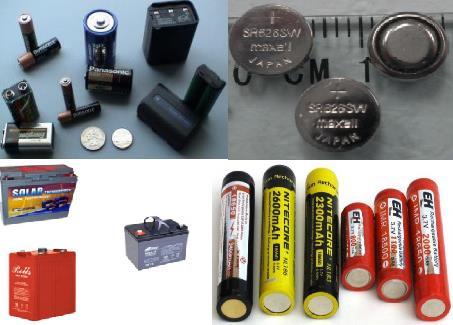Εικόνα 5-4: Είδη μπαταριών Οι πρωτογενείς μπαταρίες μπορούν να χρησιμοποιηθούν στις ηλεκτρικές συσκευές, σε φωτογραφικό εξοπλισμό, στα ρολόγια, στους υπολογιστές και σε πολλές άλλες χρήσεις της