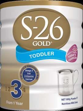 食用指南 S-26 GOLD TODDLER 兒童年齡 建議每天食用次數 * 粉狀 900 克罐裝 水 ( 毫升 ) 奶粉平匙數 1-3 歲 1-2 200 5 請參閱罐或包裝袋上具體的餵食指南和配方資訊 遵循包裝上的 調配方法 說明 * 每天建議食用次數 是指在兒童攝入的能量和營養可能不足的情況下建議食用的數量 配製配方奶時, 只能使用附帶的勺子 沒有喝完的奶都必須丟棄 如何配製 900