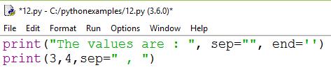 Έξοδος στην οθόνη Για την έξοδο στην οθόνη έχουμε χρησιμοποιήσει τη συνάρτηση print η σύνταξη της οποίας, είναι print(τιμές προς εκτύπωση, sep=' ', end='\n', file=sys.