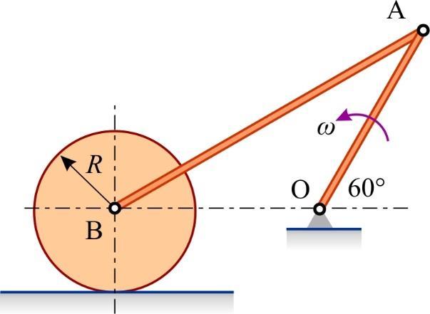 Odgoor: B m s, B 8 m s. Zdtk 4.. Rninski mehnizm sstoji se od štpo OA i AB te kružnog disk rdijus R (sl. Z.4.). Štp OA rotir konstntnom kutnom brzinom oko oslonc O.