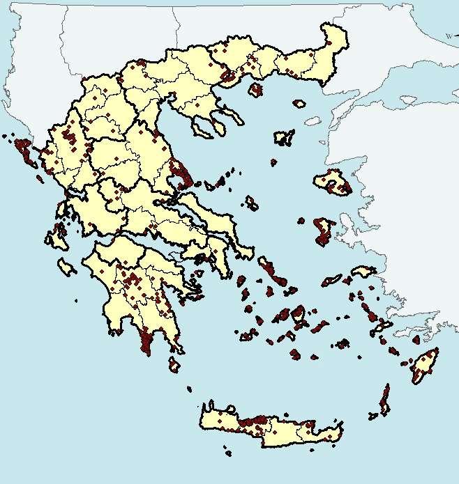 Παραδοσιακοί οικισμοί: χωρική κατανομή Απο τους 13.