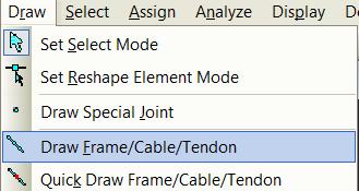 Για να το κάνουμε αυτό πάμε από το Draw Draw Frame/Cable/Tendon και το ακόλουθο παράθυρο εμφανίζεται όπως επίσης και μια τελεία σε σημεία