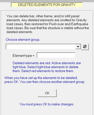 المان های غیر فعال Inactive Elements نرم افزار PERFORM-3D این امکان را فراهم می کند تا بعضی از المان ها در برابر بار ثقلی غیر فعال باشد.