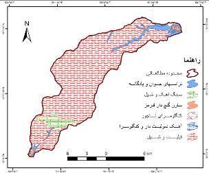 )شکل ( موقعیت محدوده مطالعاتی )شکل 2( نقشه شیب و )شکل محدوده