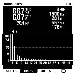Fluke 43B Analizator kvalitete električne energije (jednofazni) Stavke u izborniku Mjerenje Opseg Točnost Volt/Amper/Herz Volti 5.000 V - 1250 V ± (1%+10) Amperi 50.00A - 50.