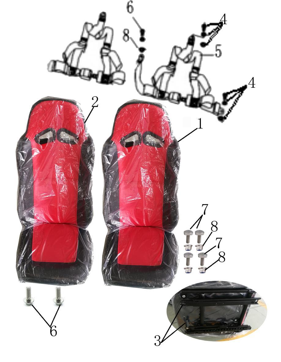 FIG.3 SEAT AND SEAT BELT SEAT AND SEAT BELT 3-1 51110-150UB DRIVER SEAT COMP 1 3-2 51120-150UB PASSENGER SEAT COMP 1 3-3 51001-150U DRIVER SEAT SLIDER 1 3-4 9.700.