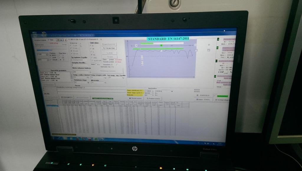 Pri prvi meritvi smo nastavili temperaturo zraka na C in temperaturo vstopne vode na 1 C, vlažilec zraka pa je bil izklopljen. Meritev je potekala 19 ur.