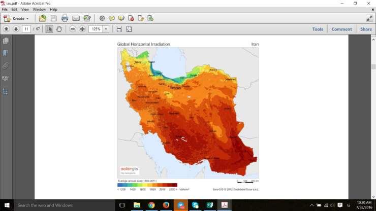 بررسی تولید سالیانه برخی از شهرهای ایران ردیف 1 2 3 4 5 6 7 8 9 1 11 12 13 14 15 16 17 18 بررسی تابش ایران برای یک کیلو وات بازده تابش کل بر اساس شرایط مطلق تابش در یک شهر اقلیمی سال 77.