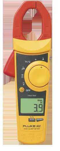אמפרמטר צבת לאנשי מיזוג Fluke 902 ה 902 Fluke מוסיף מדידה של טמפרטורה וקיבול, מה שהופך אותו לאידיאלי לבדיקת מערכות חימום, איוורור ומיזוג אוויר.