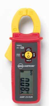 מיני צבת AMP25EUR AC/DC TRMS מיני צבת )אורך 14.7 מ"מ( אשר עומדת בתקני בטיחות.CAT III 600v הצבת מודדת זרמי AC/DC וזרם התנעה.