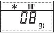 Prikaz izlazne temperature na sondi sistema ZONA MIX 2 36. Prikaz stanja mjerača protoka solarnog sustava (uključen [ ] ili isključen --) 26.