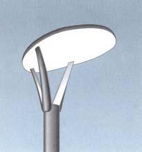 Dekorativna cestna svetilka z indirektno svetlobo za osvetljevanje površin s počasnim mešanim prometom. Kot vir svetlobe se uporablja VT sijalke (Na, MH).