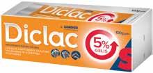 NAUDINGI PASIŪLYMAI DICLAC DICLAC, 5 % gelis, 50 g 5 49 DICLAC, 5 % gelis, 100 g 7 99 NUO 5 49 1 g Diclac, 5 % gelio yra 50 mg diklofenako natrio druskos.
