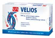 Kojų venoms VELIOS 1000 MG 30 tablečių PATOGI DOZĖ. TIK VIENA TABLETĖ PER PARĄ Veiklioji medžiaga: Kiekvienoje plėvele dengtoje tabletėje yra 1000 mg mikronizuoto diosmino.