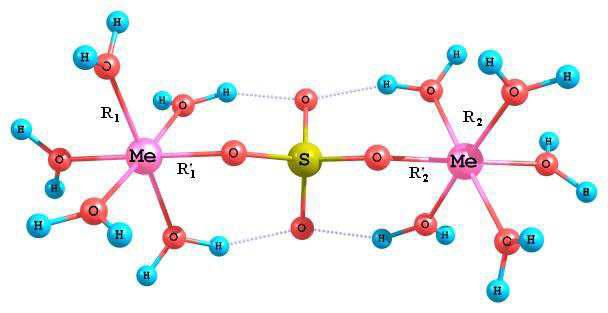 O) 5 ] 3+ + 2(H 3 O + ) (1) - : [(H 2 O) 5 Me-SO 4 -Me(H 2 O) 5 ] n + O 3 [(H