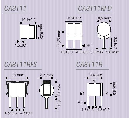 100 V dc) GΩ GΩ GΩ GΩ GΩ Kapacita (pri 1 MHz) < 5 pf < 5 pf < 5 pf < 5 pf < 5 pf Akumulačné napätie (R=330 Ohm > 80 V > 80 V > 80 V > 80 V > 80 V RC=150 Ohm/100nF pri //) Oblúkové napätie < 20V < 20V