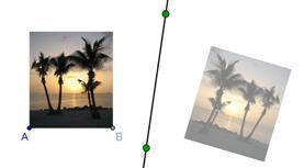 Конструкциски процес 1 Вметнете ја сликата A14_Sunset_Palmtrees.jpg на левата страна на цртачкиот блок. 2 Нова точка А на долниот лев агол од сликата.