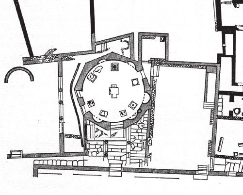 Ni{ i Vizantija VIII 77 Сл. 19 Салона, баптисмални комплекс, према Суићу Fig. 19. Salona, Baptistery complex, according to Suić Текла (IV-V век) са осмоугаоном писцином, 56 Сан Аквилино (V век), 57 Св.