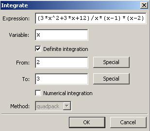 7 dx ПРИМЕР 5 : Израчунати интеграл 3. 8 x 1/x^(1/3); integrate(%, x, 8, 7); ПРИМЕР 6 : Израчунати интеграл b x e + 1 dx x e 1.