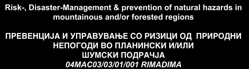 Risk-, Disaster-Management & prevention of natural
