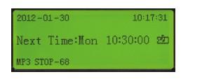 Návod na použitie Ak je programátor zapnutý, informačný displej bude vyzerať takto: Na prvom riadku sa zobrazí dátum a súčasný čas.