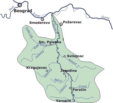 подручју су разврстани у IIa (Велика Морава са притокама, осим Јасенице) и IV категорију (Река Јасеница). Остали, напред поменути водотоци су некатегорисани.
