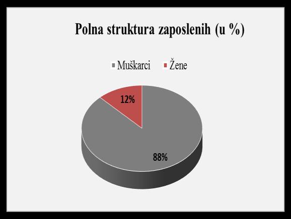 12. imali su radnici III stepena stručnosti sa učešćem od 43,27%, zatim slede radnici I i II stepena stručnosti sa učešćem od 26,15%, radnici sa VII1 stepenom učestvovali su sa 12,39%, radnici sa IV