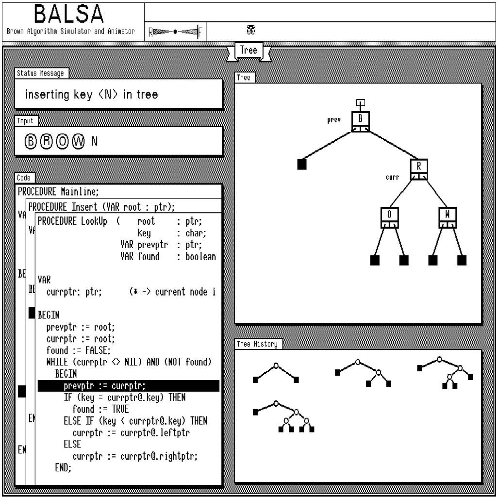 BALSA-I бил првиот систем за анимација на алгоритми за широка употреба.