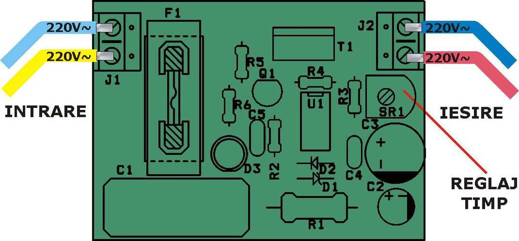 Amplasarea componentelor Lista de componente Nr.Crt. Componenta Denumire Valoare Cant 1 C1 Condensator fix 1µF/250V 1 2 C2 Condensator pol. 47µF 1 3 C3 Condensator pol.