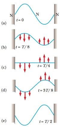 susreću dva vala iste magnitude pomaka ali suprotnih predznaka - trbuh: mjesto gdje se susreću dva vala iste magnitude pomaka i istih