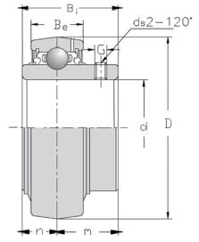 13 Mounted s Inserts Set Screw Locking Type - UC Series Shaft Dia Boundary Dimensions(mm) Basic Load Ratings in. mm D Bi Be n m G ds C Co Kg ISUTAMI 12 47 31 16 12.7 18.3 5 M6x1. 1289 649.