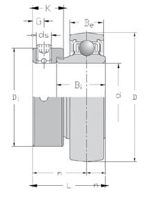 Mounted s Inserts 133 Eccentric Collar Locking Type - SA Series Shaft Dia Boundary Dimensions(mm) Basic Load Ratings in. mm D L Bi Be n m Di K G ds C Co Kg ISUTAMI 4 28.6 19 12 6 22.6 29. 13.5 4.